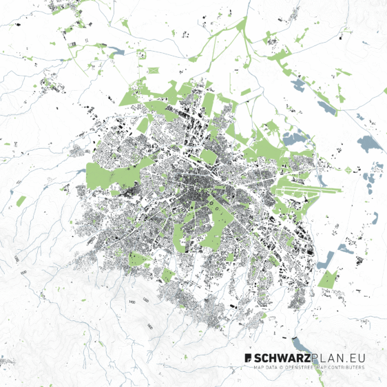 Site plan of Sofia in Bulgaria