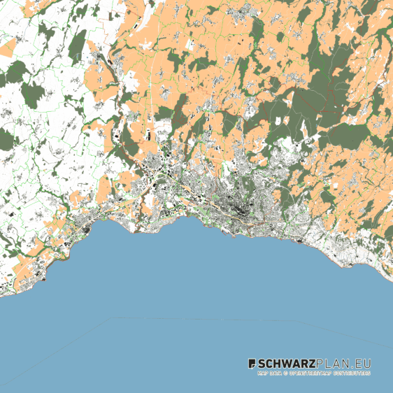 Lageplan von Lausanne in der Schweiz