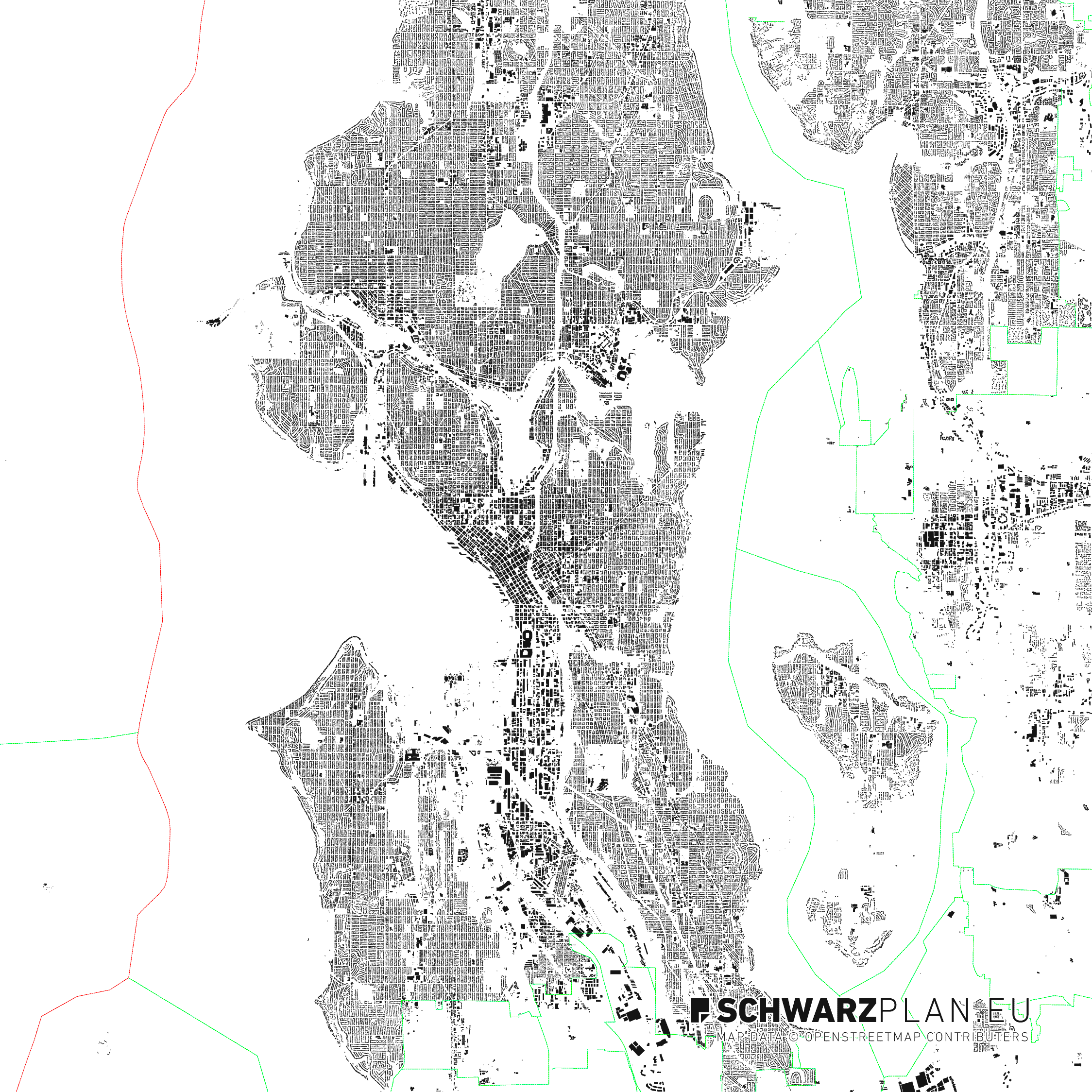 Schwarzplan von Seattle