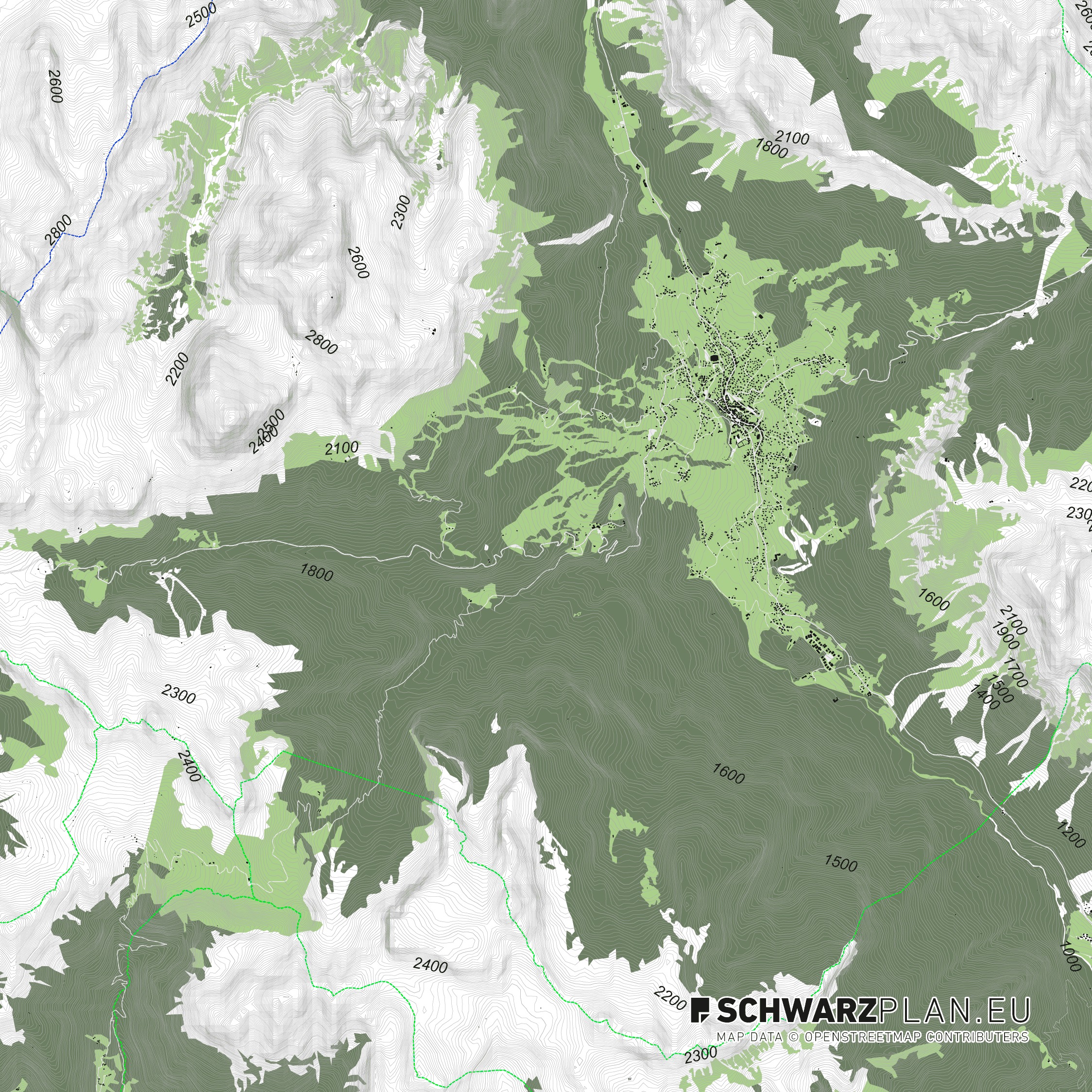 Lageplan von den Dolomiten / Cortina d'Ampezzo