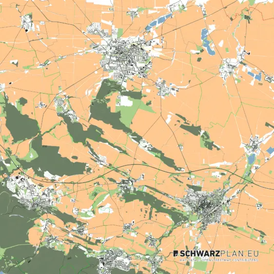 Lageplan Halberstadt - Quedlinburg - Blankenburg - Gernrode