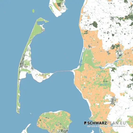 Lageplan von der Insel Sylt