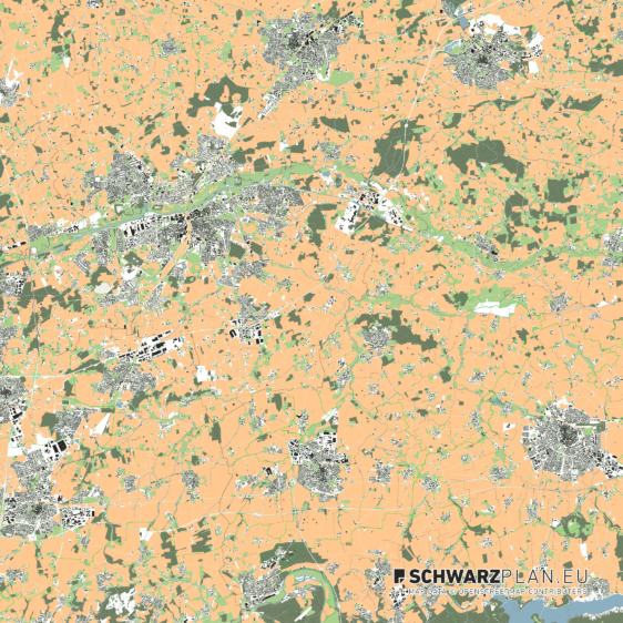 Lageplan von Hamm und Soest