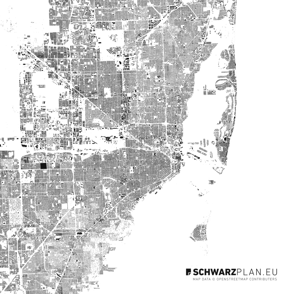 Site Plan & Figure Ground Plan of Miami for download as PDF, DWG Plan ...