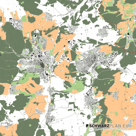 Lageplan von Villingen-Schwenningen in Baden Württemberg