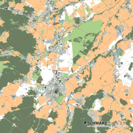 Lageplan von Eisenstadt & Wiener Neustadt in Österreich