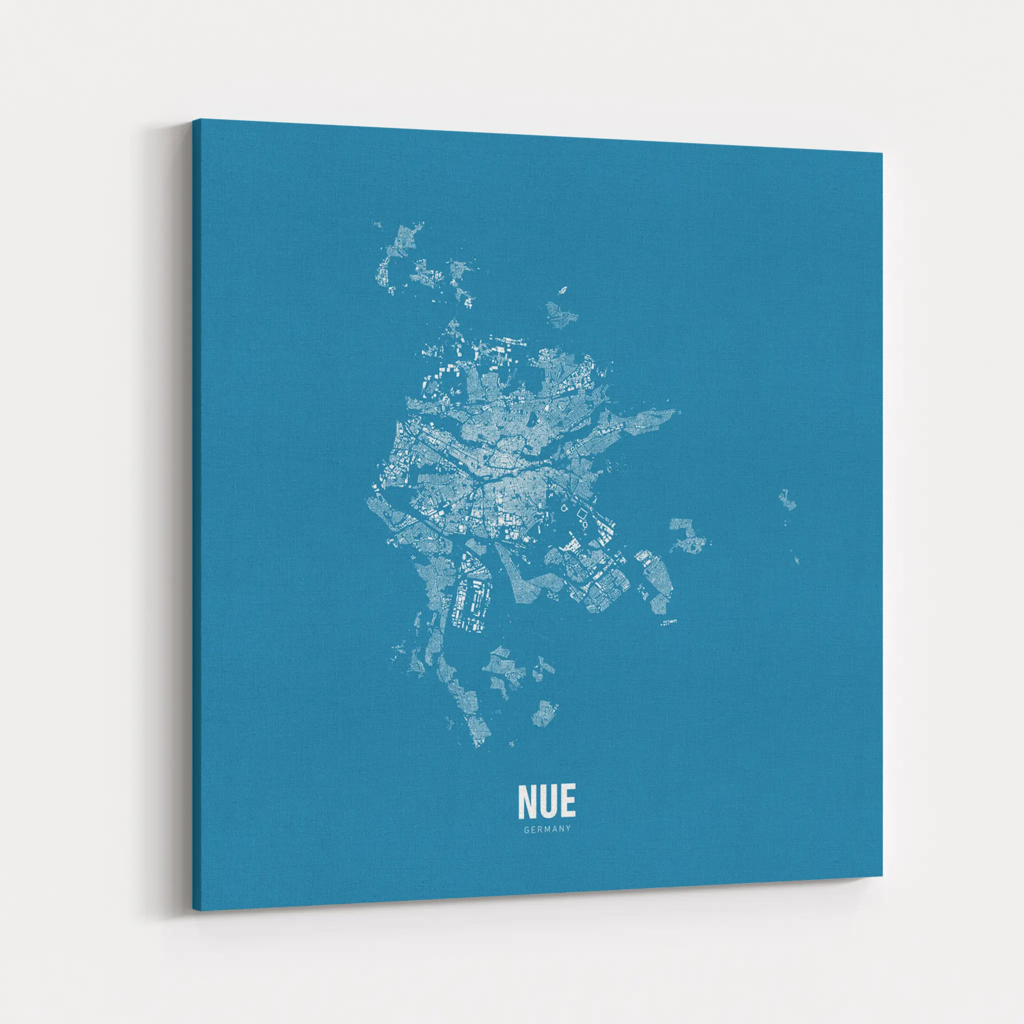 Minimal Map von Nürnberg auf Leinwand - marineblau
