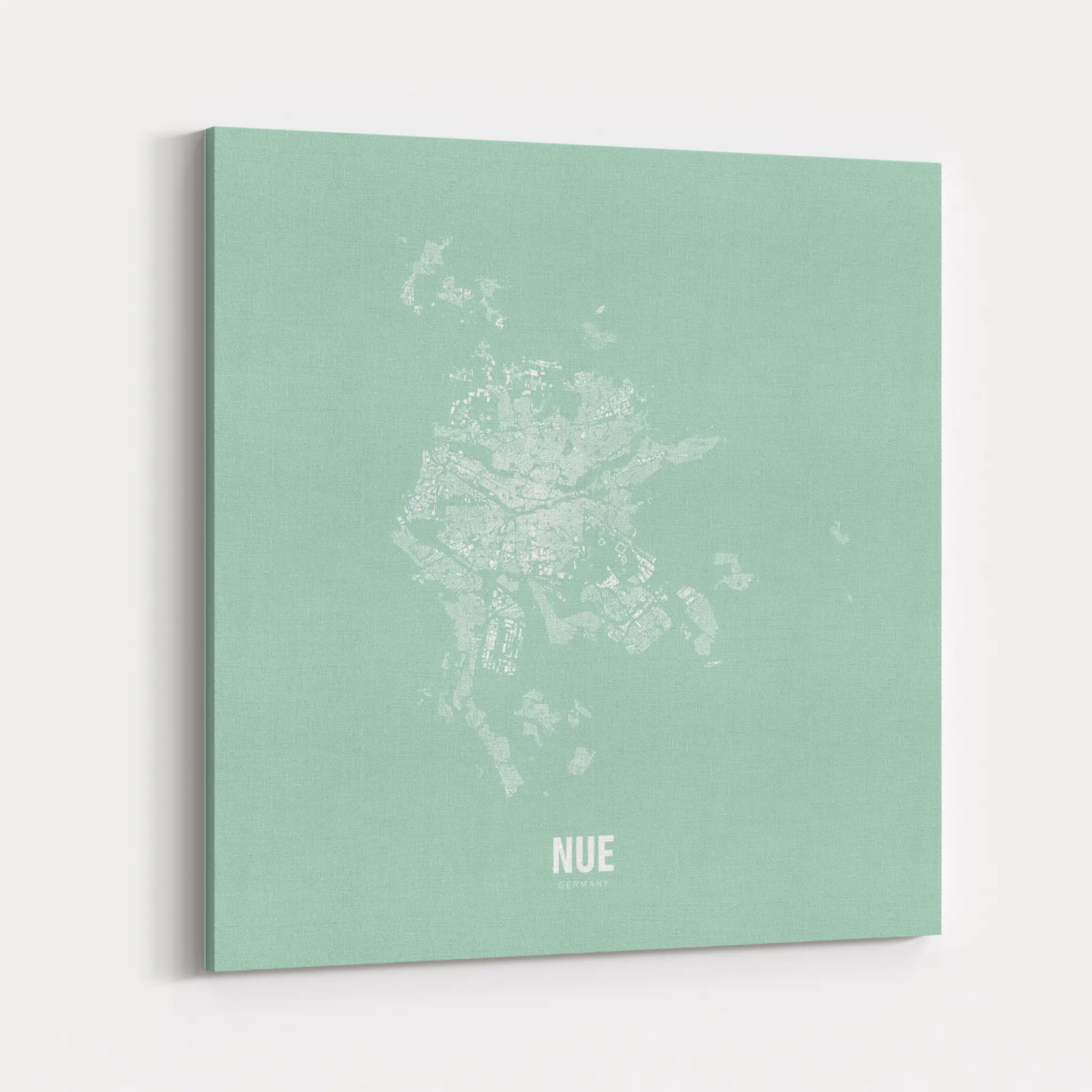 Minimal Map von Nürnberg auf Leinwand - tuerkis