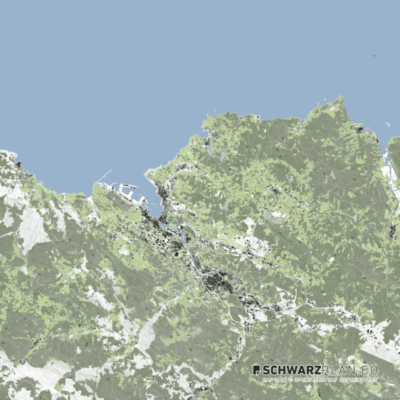 Lageplan von Bilbao in Spanien