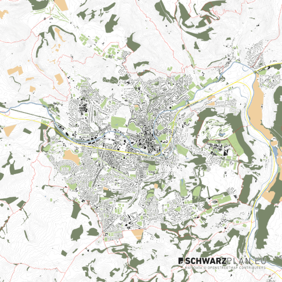 Site Plan of Bath in England, United Kingdom