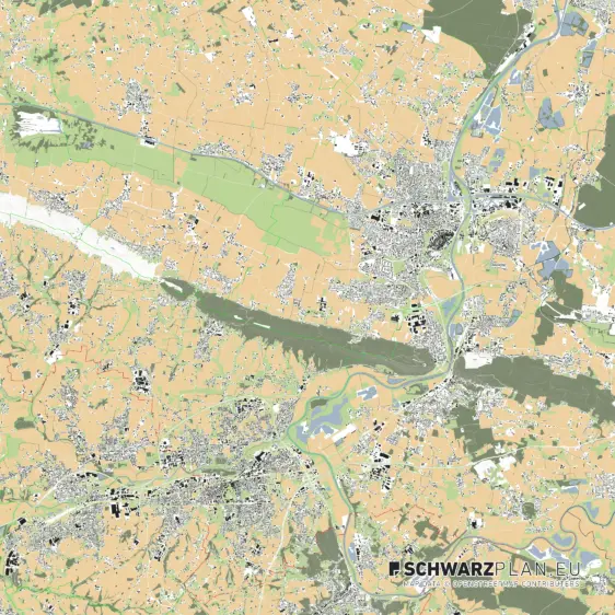 Lageplan von Minden und Bad Oeynhausen