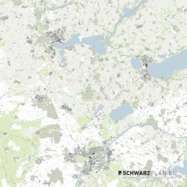 Lageplan von Schleswig, Eckernförde, Rendsburg, Kappeln
