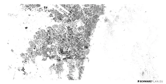 Schwarzplan von Bogota, Kolumbien