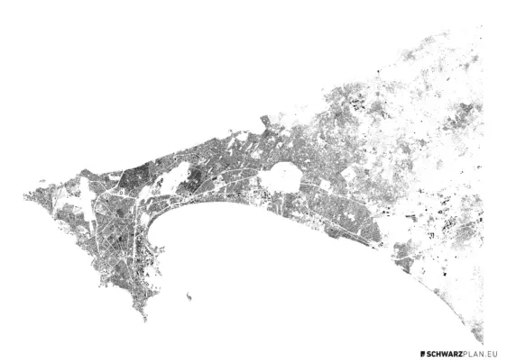Schwarzplan von Dakar, Senegal