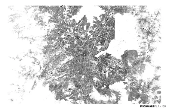Schwarzplan von Mexiko Stadt, Mexiko