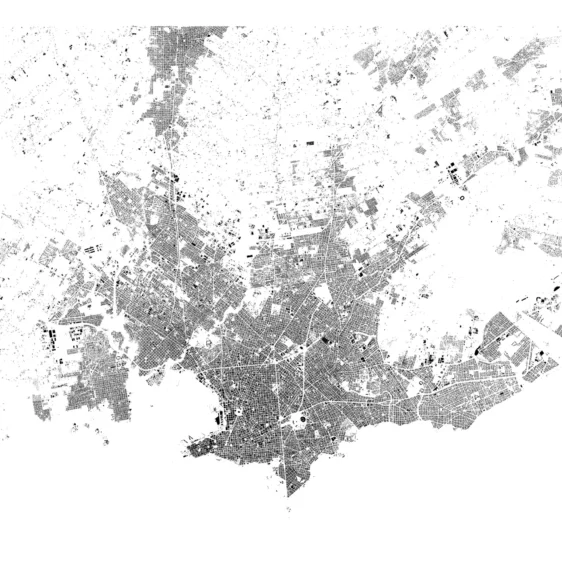 Schwarzplan von Montevideo, Urugay