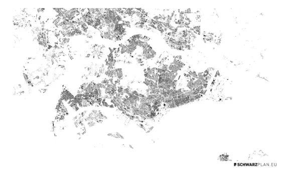 Schwarzplan von Singapur