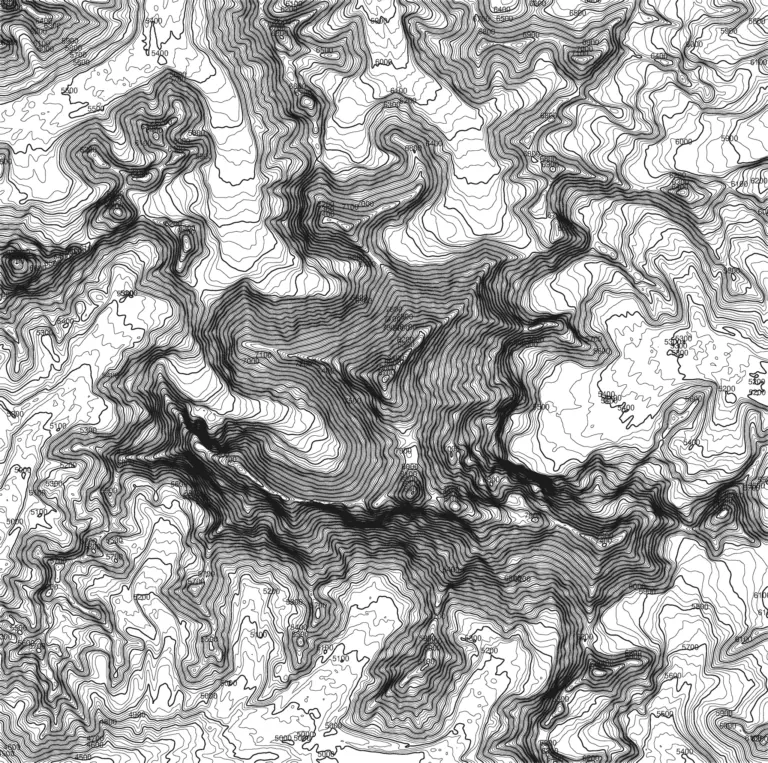 Peak Maps — Höhenlinien der 49 höchsten Gipfel